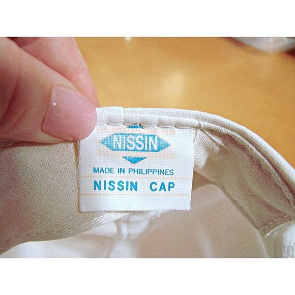 Vintage Perkin Elmer Adjustable Clip Back Baseball Cap Nissin Unisex Adult White - Picture 12 of 12